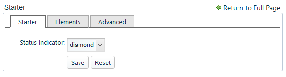 Status Indicator Configuration Options for Starter Portlet