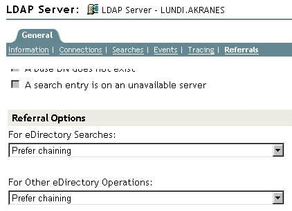 LDAP referral options