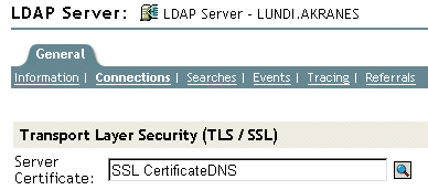 Server Certificate field