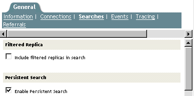 The Searches page