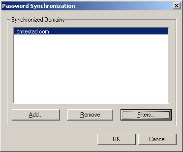 List of synchronized domains.