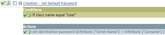 Policy to set a default password