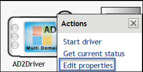 Edit properties icon on the Multi Domain Active Directory driver