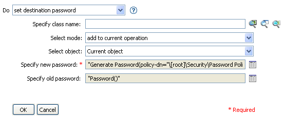 Set destination password