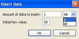 Specifying the amount of data to add