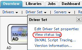 Accessing the driver set status log
