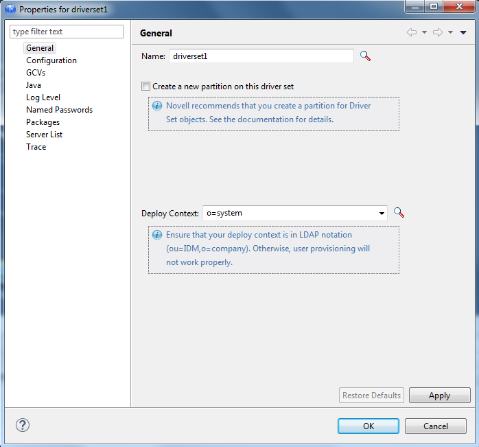 Edit the Deploy Context