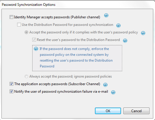 Password synchronization options