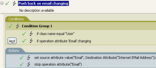 Policy for push back on email change