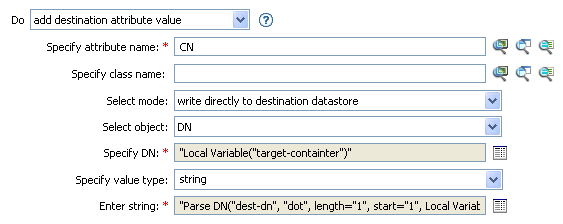 Add destination attribute value