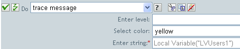 Trace message