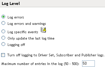 Driver set log levels