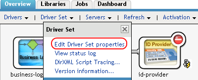 Editing the properties of the driver set