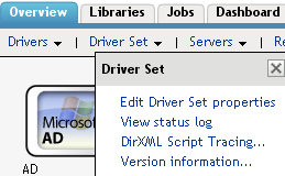 Editing the properties of the driver set