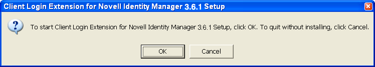 Initial setup screen