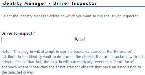 Identity Manager Object Inspector page
