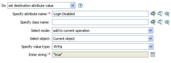 Set destination attribute value