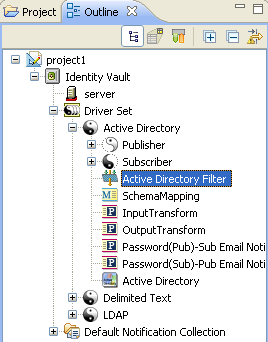 Filter in the Outline view