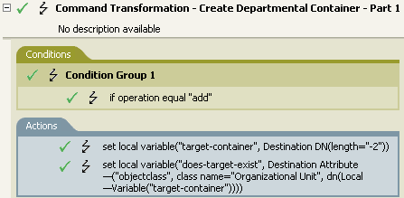 Command Transformation - Create Department Container Part 1
