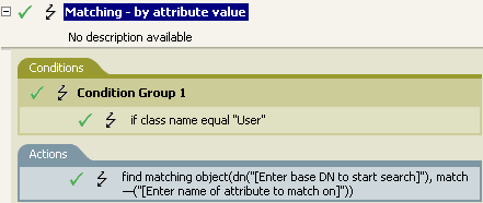 Matching by attribute value