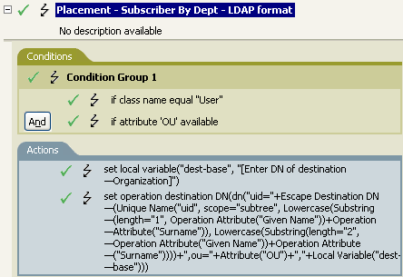 Placement - Subscriber By Dept - LDAP format
