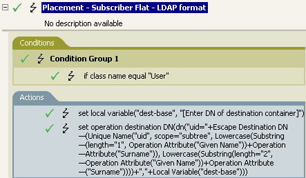 Placement - Subscriber Flat - LDAP format