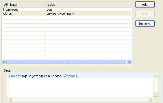 XML fragment in the Data field