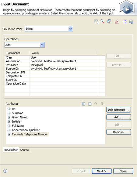 Completed XDS input document