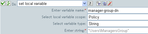 Set local variable