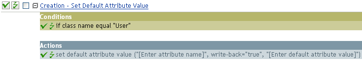 Creation - default attribute value