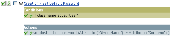 Creation - set default password