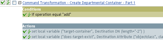 Command Transformation - create department container - part 1