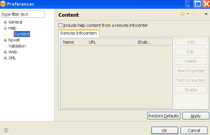The Help Server setting