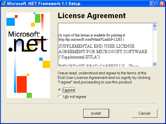 Accepting the license agreement