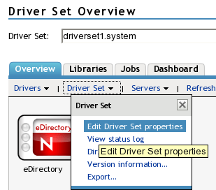 Editing the properties of the driver set