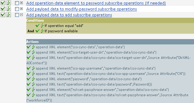 Policy that checks if a password is available when an object is added