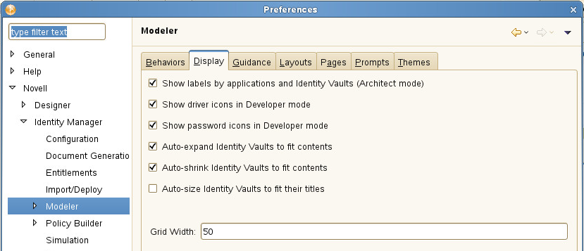 The Modeler page