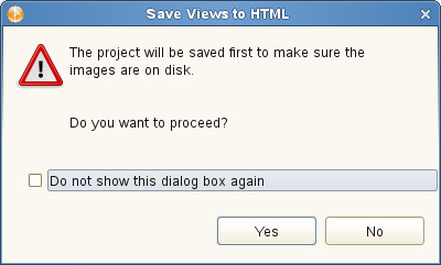 The Save View to HTML dialog box