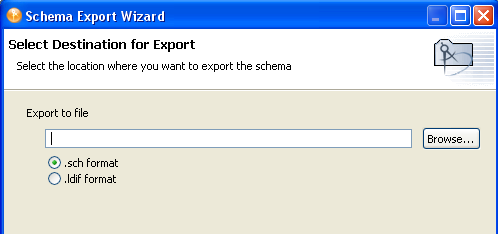 Schema Export Wizard - Select File Type