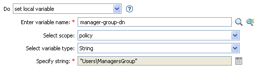 Set local variable