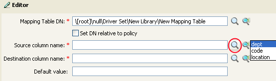 Select the source column
