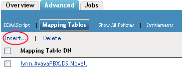 Inserting a mapping table object