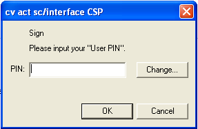 PIN screen