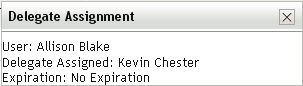 Delegate Assignment details