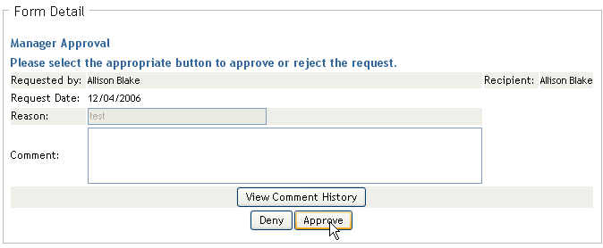 Form Detail page