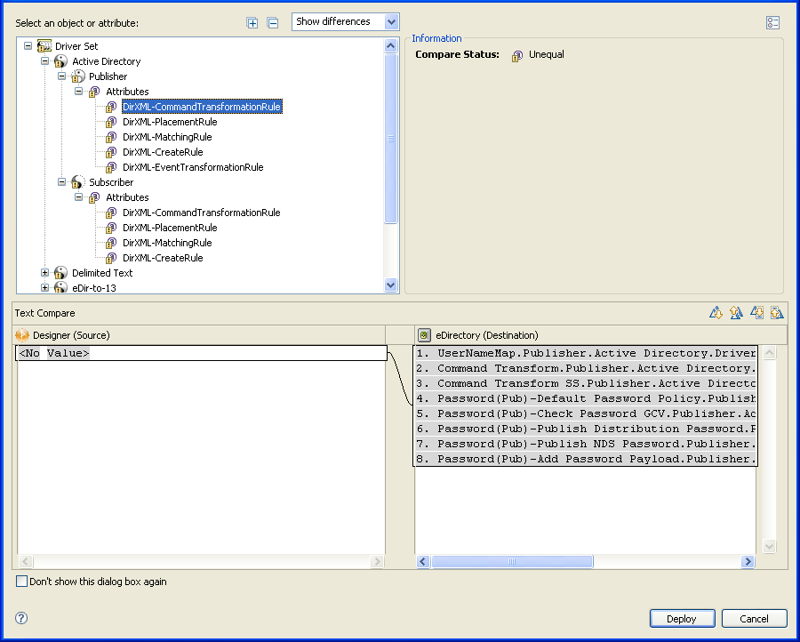 The Deployment Summary window