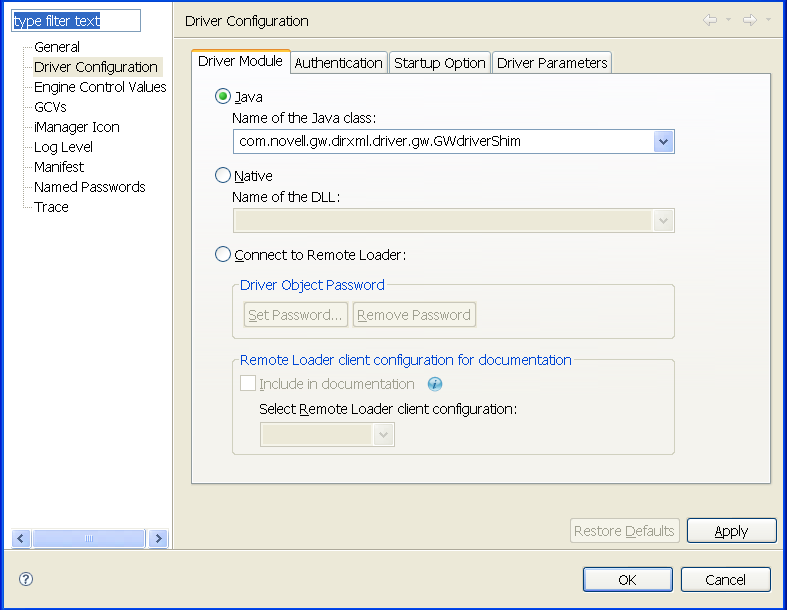 Configuring the driver for your network environment