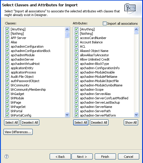 The Schema Import Wizard