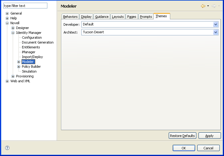 The Themes option