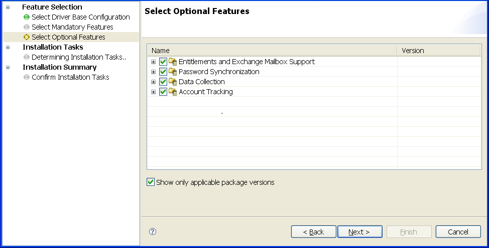 Selecting optional packages